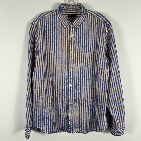 ❤️ Gap Striped Blue and White Men's Shirt L - Picture 3 of 10